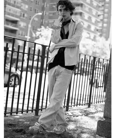 提莫西·查拉梅黑白时尚写真照片